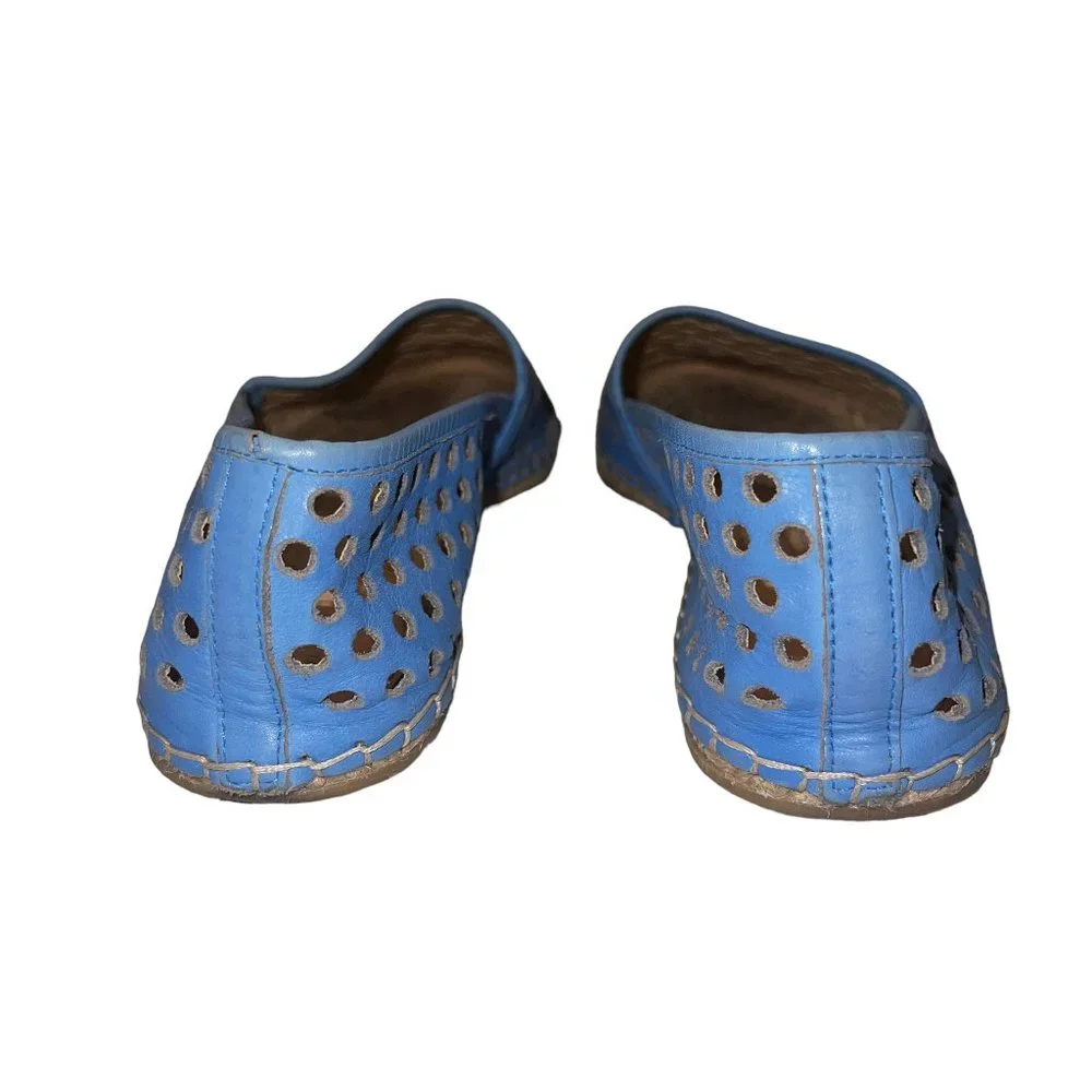 Loeffler Randall Light Blue & Dark Blue Perforated Espadrilles Size 8.5-9
